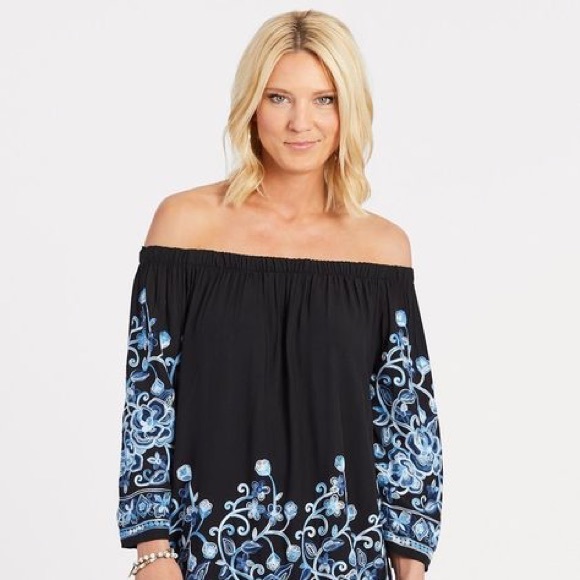 ALLISON JOY Black Off the Shoulder Dress, S - Picture 3 of 14